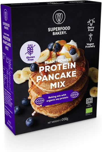 Supergood Bakery Plant Power Vegan Protein Pancake Mix (1 X 200G) Gluten Free Pancake Mix, Dairy Free Batter Mix, All Natural Protein Waffle Mix, Superfood Bakery Pancake Mix, Makes 12 Pancakes