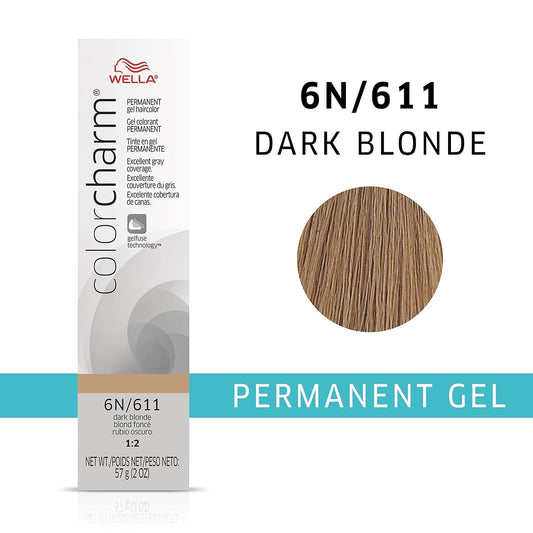 Colorcharm Permanent Gel, Hair Color For Gray Coverage, 6N/611 Dark Blonde