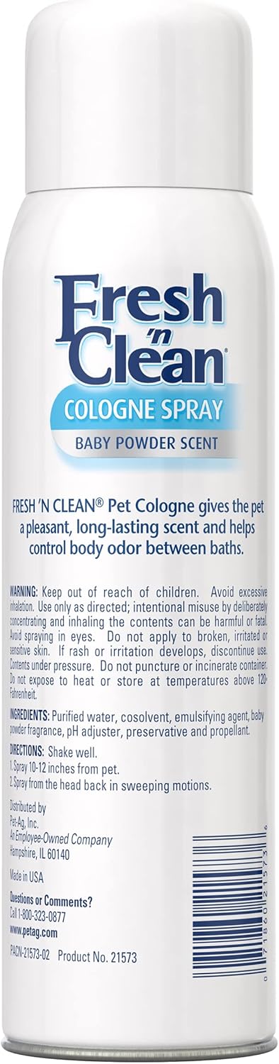 PetAg Fresh 'n Clean Cologne Spray - Baby Powder Scent - 12 Ounce : Pet Supplies