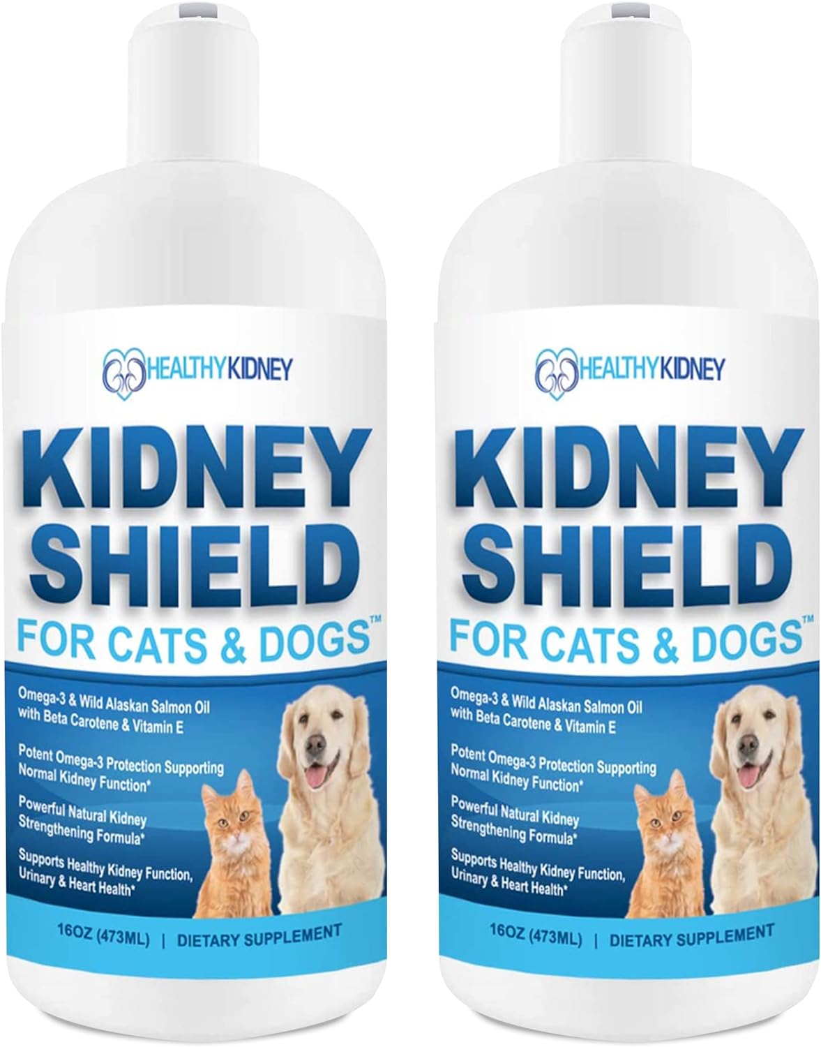 Dog and Cat Kidney Support, Canine Feline Renal Health Support Supplement for Normal Kidney Function, Creatinine, Detox, Best Kidney Cat Supplement, Improve Pets Alive an Kidney Health - 2 Pack : Pet Supplies