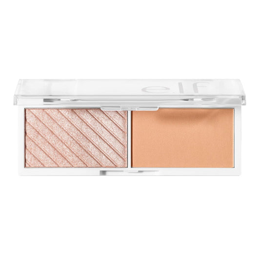 e.l.f. Cosmetics Bite-Size Face Duo, Highlighter, Bronzer & Blush Palette, Highly Pigmented, Cantaloupe, 0.049 Oz (1.4g), 0.049 ounces : Health & Household