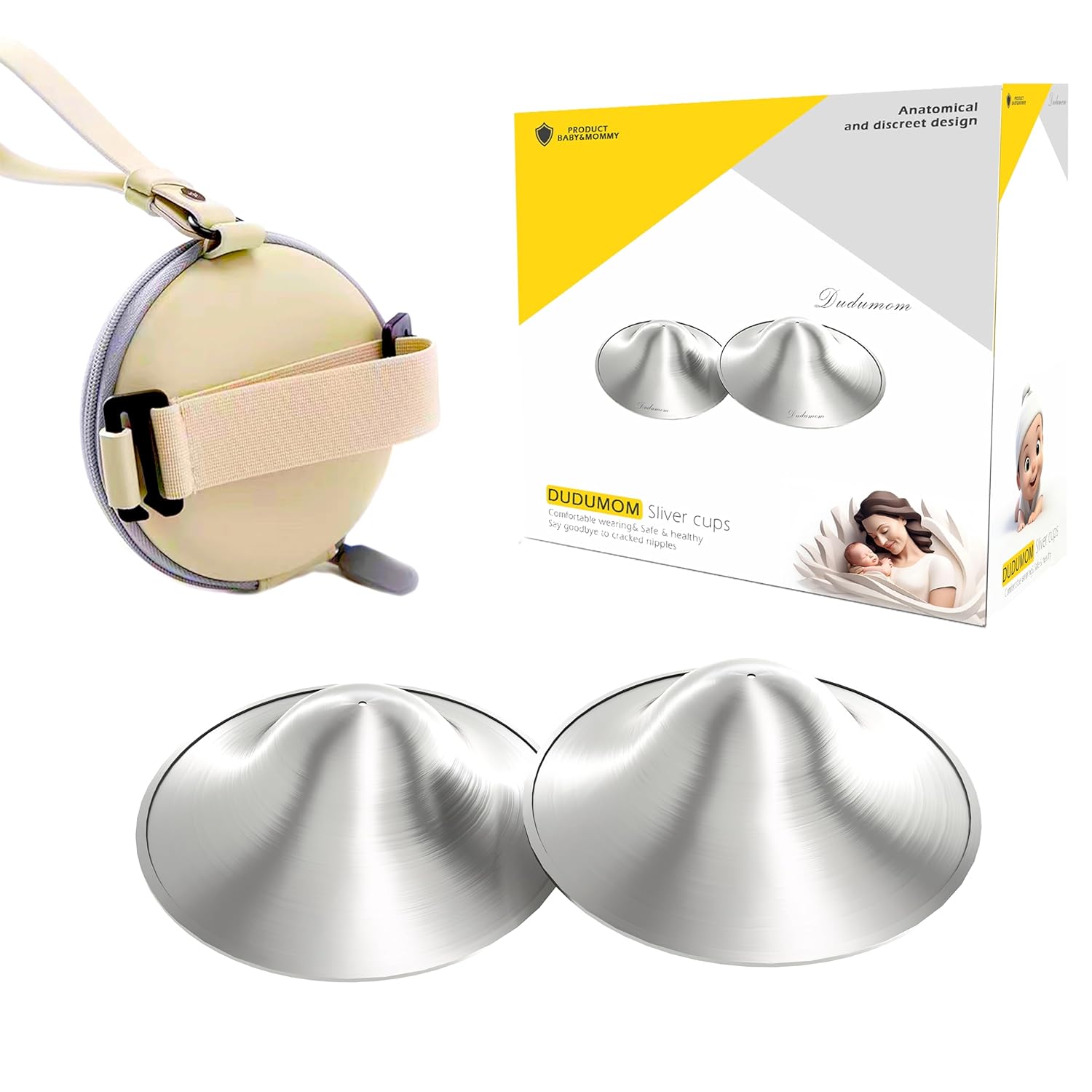 Silver Nursing Cups - Nipple Shields for Nursing Newborn - Soothe and Protect Your Nursing Nipples