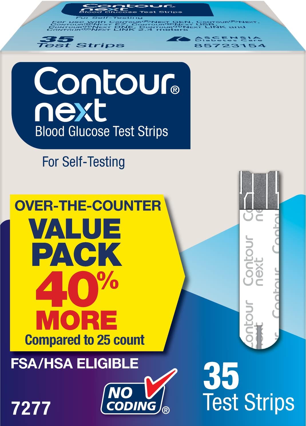 Contour Next Blood Glucose Test Strips For Diabetes, 35 Count