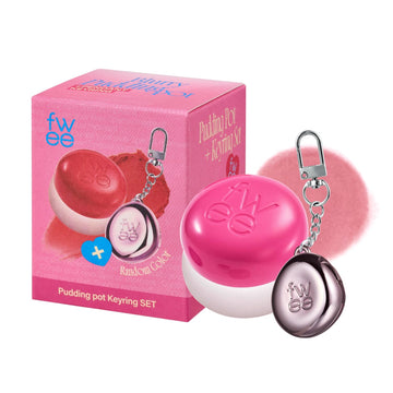 Lip&Cheek Blurry Pudding Pot + Pendant Keyring | Baby | Random Colored Keyring | Makeup Blush, Buildable Lightweight, Multi-Use Soft Matte Finish | 5G