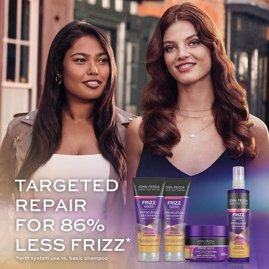 John Frieda Frizz Ease Miraculous Recovery Shampoo & Conditioner Set - Smoothing Shampoo + Deep Conditioner Mask - 250Ml Each