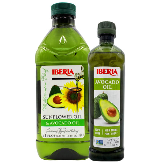 Iberia 100% Pure Avocado Oil, 16.9 fl oz + Iberia Avocado and Sunflower Oil, 51 fl. oz. : Grocery & Gourmet Food