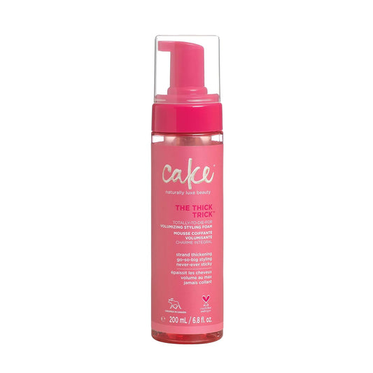 Cake Beauty Thick Trick Volumizing Styling Foam Hair Mousse, Green Tea & Ginseng For Volume & Shine, Vegan For Women, Sulfate, Paraben & Cruelty Free, Basic, 6.8 Oz, Basic (Ma00268)