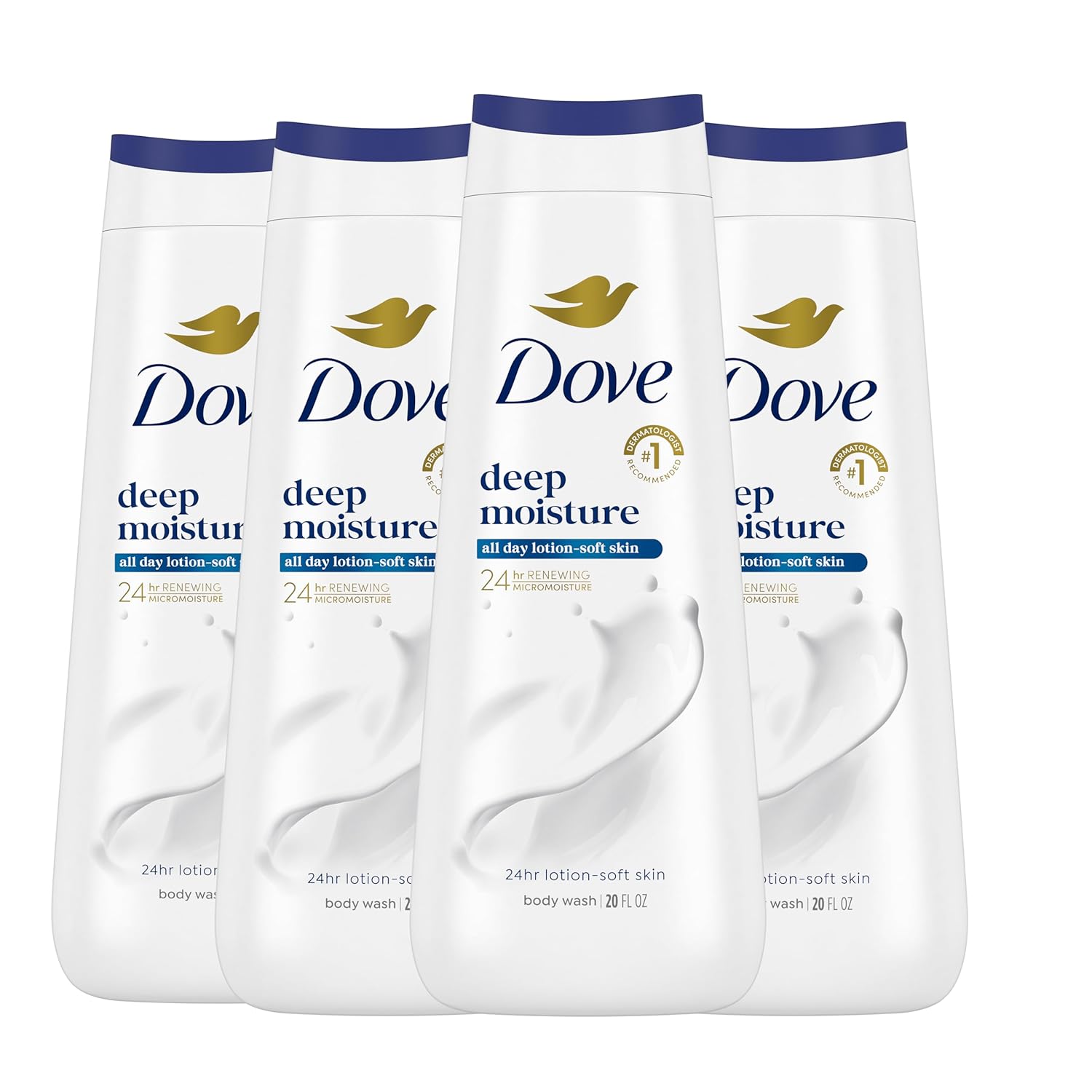 Dove Body Wash Deep Moisture For 24Hr Lotion-Soft Skin Moisturizing Skin Cleanser With No Sulfates No Parabens 3 Oz