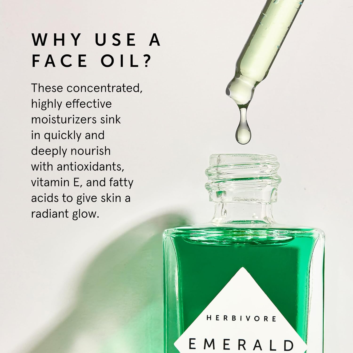 Herbivore Emerald Facial Oil | Hydrating, Glowing, Calming & Moisturizing Facial Oil With Ashwagandha & Squalane, Plant-Based, Vegan, Non-Comedogenic, 30 Ml / 1 Oz : Everything Else