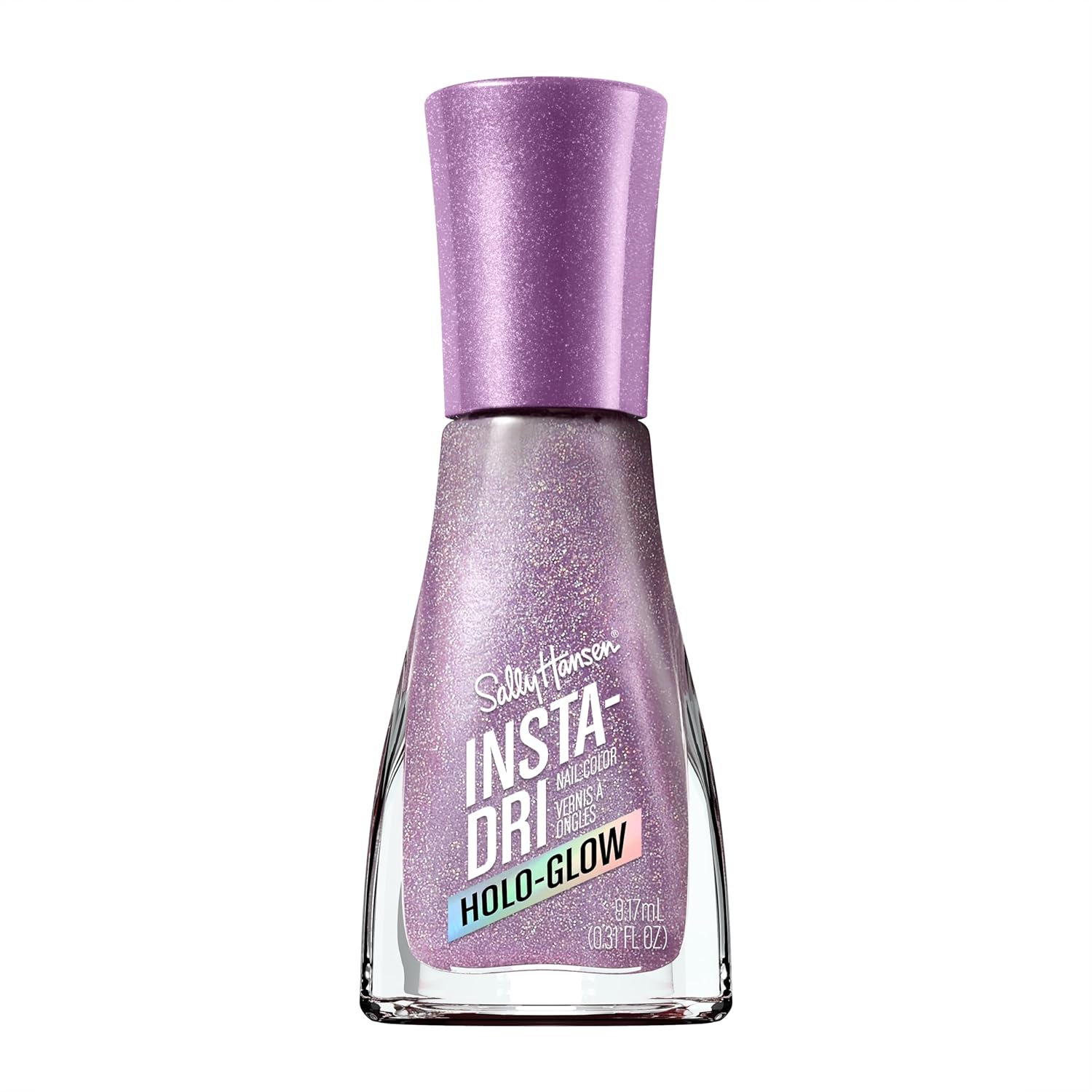 Sally Hansen Insta-Dri® Holo-Glow, Lustrous Lilac, Quick Dry, Long Lasting, Streak-Free Shine, Metallic Purple Nail Polish