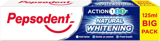 Pepsodent Toothpaste 125 Ml Natural Whitening | Anti-Tartar | Big Pack (2 X 125 Ml Pack)