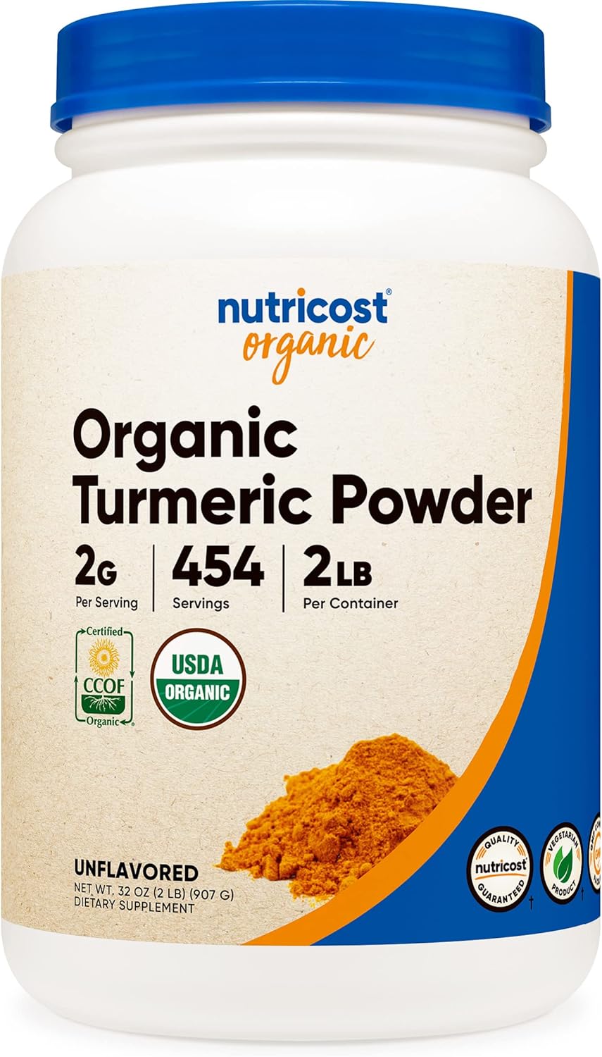 Nutricost Organic Turmeric Powder 2 Lbs - Certified Usda Organic, Food Grade, Gluten Free, Non-Gmo