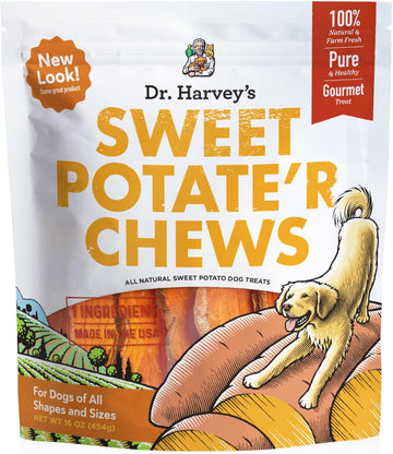 Dr. Harvey's Sweet Potate'r Chews - Natural Sweet Potato Treat for Dogs (16 ounces) : Pet Supplies