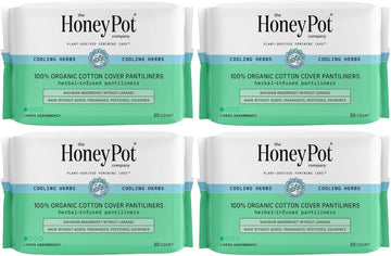 The Honey Pot Company - 120 Ct - Herbal Panty Liners For Women - Everyday Liners - Infused W/Essential Oils For Cooling Effect & Organic Cotton Cover - Feminine Care - Fsa & Hsa Eligible