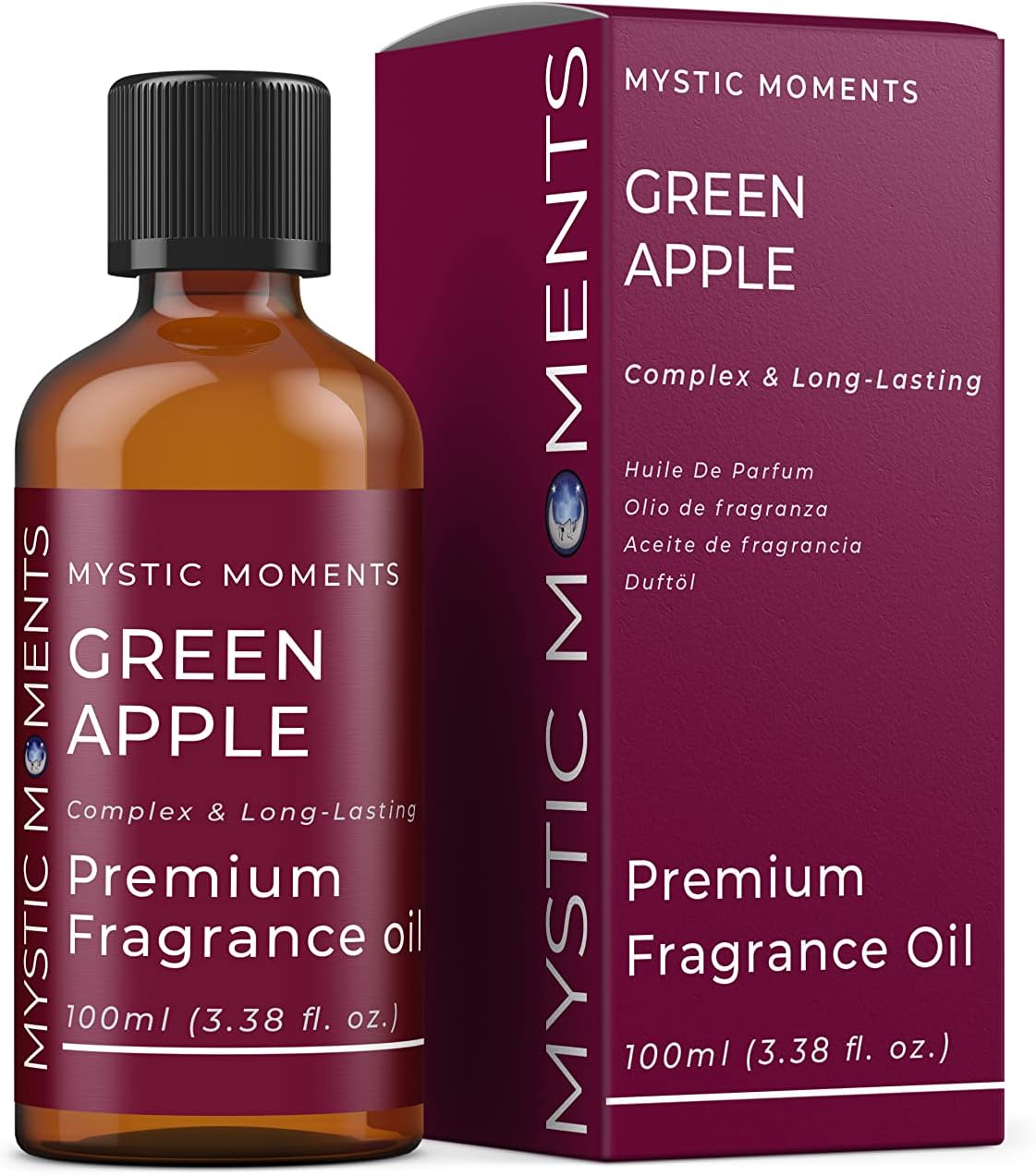 Mystic Moments | Green Apple Fragrance Oil - 100Ml - Perfect For Soaps, Candles, Bath Bombs, Oil Burners, Diffusers And Skin & Hair Care Items