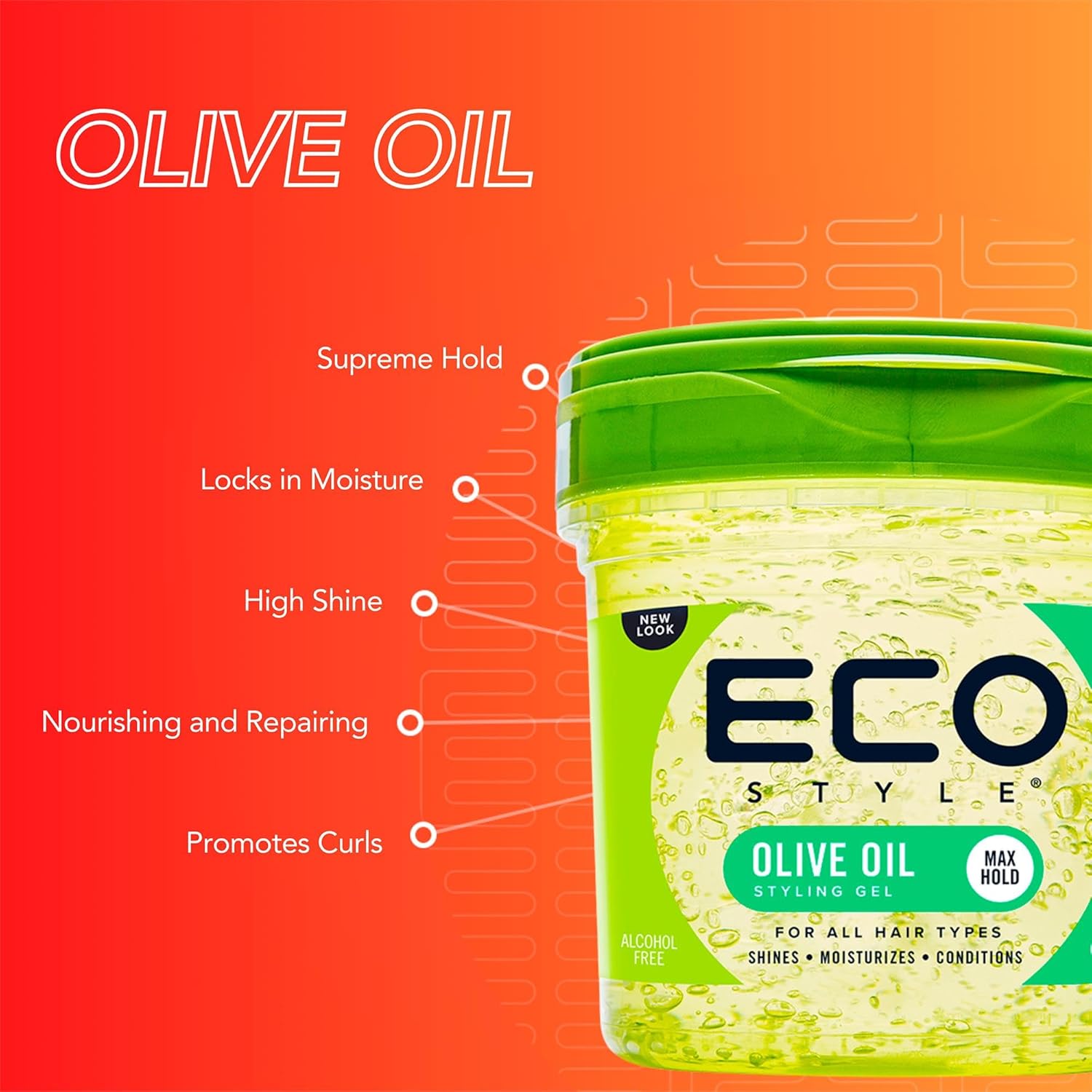 Eco Style Olive Oil Eco Styler Hair Gel, Hydrate and Style, Alcohol-Free, 236 ml (Pack of 1) : Amazon.co.uk: Beauty