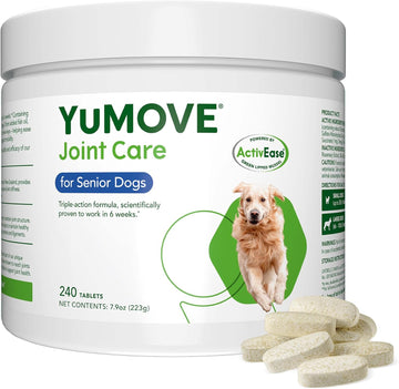 Yumove Hip & Joint Supplement For Dogs - With Glucosamine Chondroitin, Omega 3, Hyaluronic Acid, Green Lipped Mussel & Fish Oil For Dogs - Senior Dog Joint Supplement (240Ct Chewable Tablets)