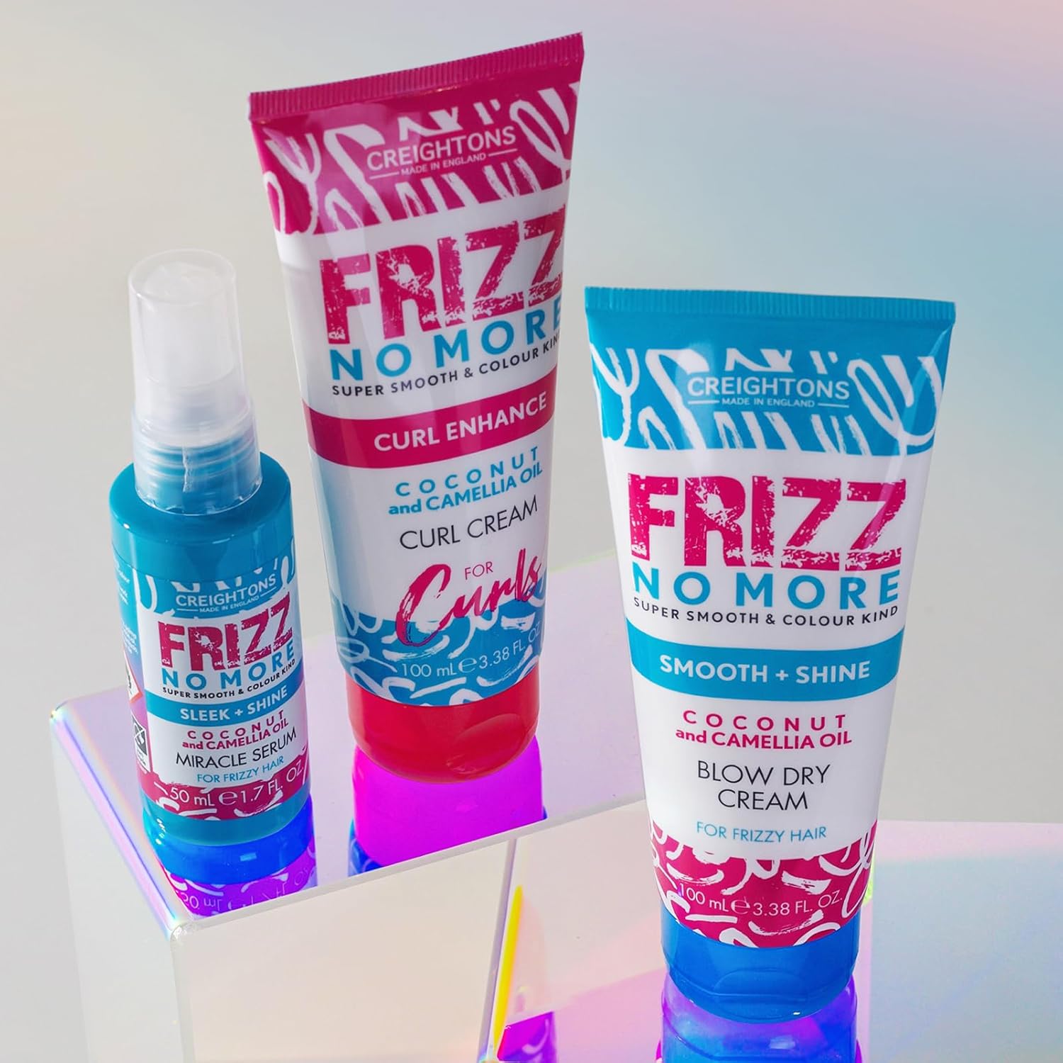 Creightons Frizz No More Smooth & Shine Blow Dry Cream (100Ml) - Conditioning Formula Which Reduces Frizz Leaving Hair Silky Soft & Smooth & Adds Glossy Shine. Colour Kind Formula, Clear White