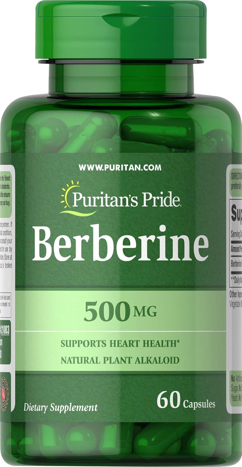 Puritan's Pride Berberine 500 mg, 60 Capsules : Health & Household