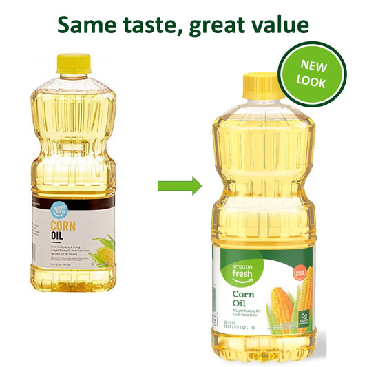 Amazon Fresh, Corn Oil, 48 Fl Oz (Previously Happy Belly, Packaging May Vary)