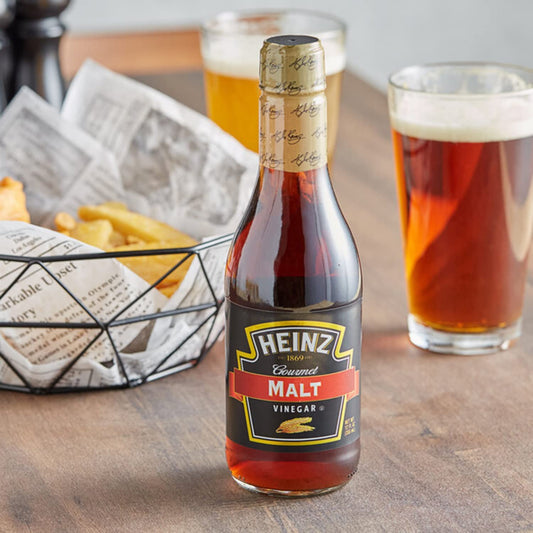 Heinz Gourmet Malt Vinegar, 12 fl oz Bottle (Pack of 3) with By The Cup Swivel Spoons