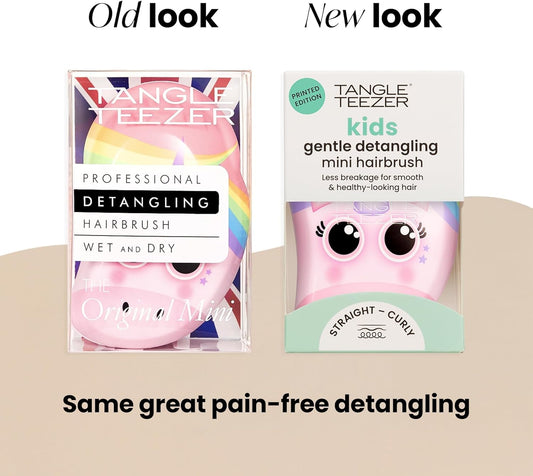 Tangle Teezer |The Original Mini Detangling Hairbrush | Palm Size Perfect For Kids & Travelling | Ideal For Wet & Dry Hair |Reduces Flyaways | Orange Safari