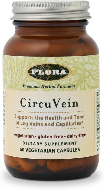 Flora CircuVein Supplement, Nourish Circulatory System & Varicose Veins, Natural Bioflavonoids From Spanish Oranges, For Legs, Vein & Blood Circulation Support, Daily Wellness - 60 Vegetarian Capsules