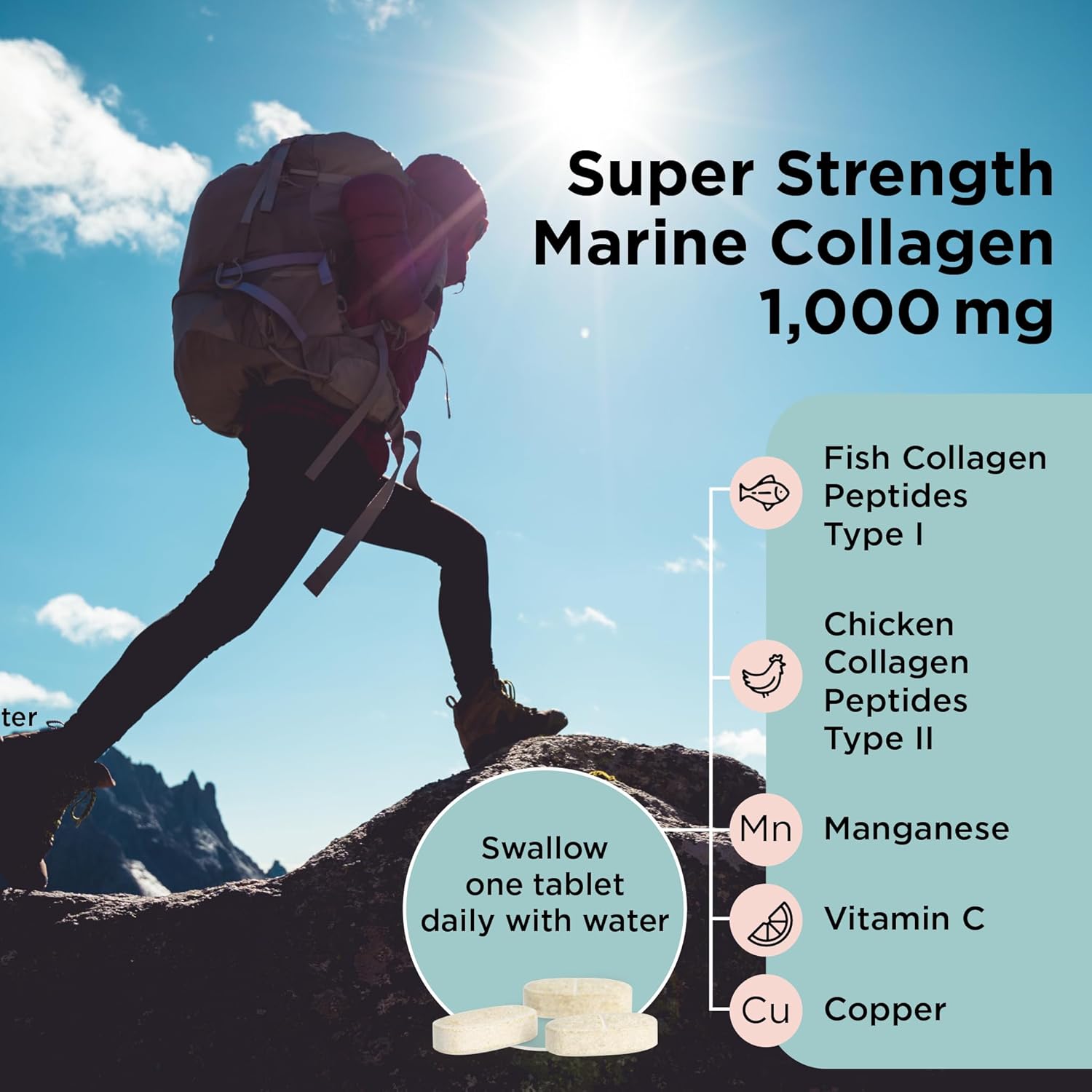 Healthspan 1,000mg Marine Collagen Complex | 800mg Type I + 200mg Type II Collagen | Support Your Joints, Bones & Connective Tissue | Added Benefits for Skin & Beauty (60 Tablets) : Amazon.co.uk: Health & Personal Care