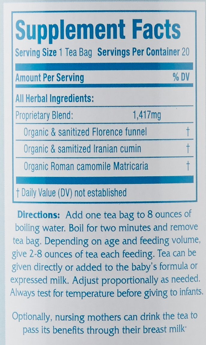 Secrets Of Tea Baby Colic Babies' Magic Tea – Organic, Natural, Safe – Calming & Soothing Relief For Baby Acid Reflux, Gas, Colic – Your Baby Will Sleep Thru The Night Guaranteed–100 Count(5 Pack)