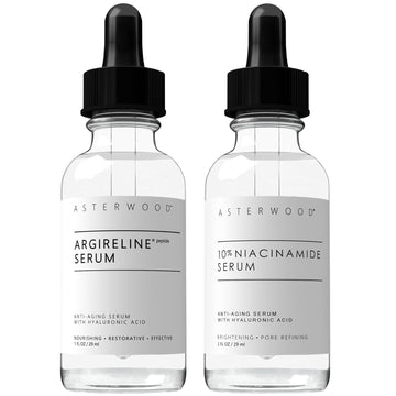 Asterwood Argireline Peptide Serum 1 Oz + 10% Niacinamide Serum 1 Oz