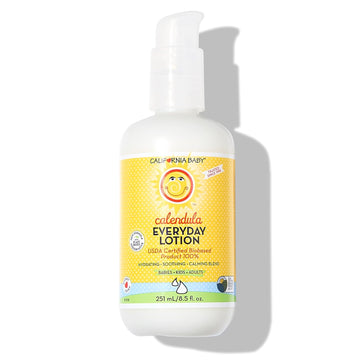 California Baby Calendula Lotion | 100% Plant-Based | Very Soothing Baby Lotion for Sensitive Skin | Lavender Kids Lotion | Allergy Friendly | Organic Calendula + Aloe Vera | 251 mL / 8.5 oz