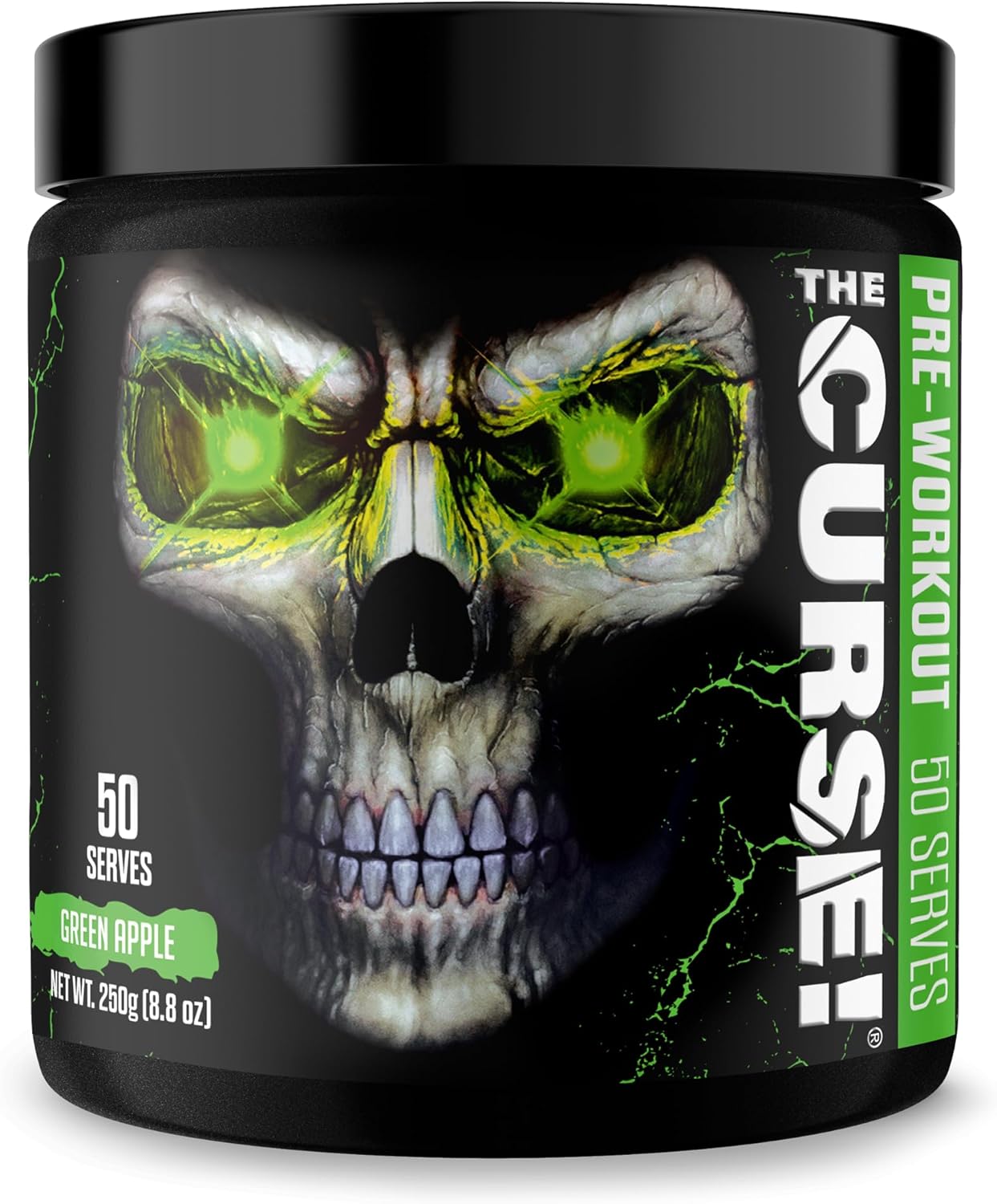 Jnx Sports The Curse! Pre Workout Powder For Men & Women, Caffeine, Beta-Alanine, Creatine, L-Citrulline, 50 Servings, Green Apple Flavor – Boost Energy, Strength & Focus