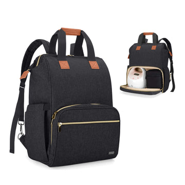 Teamoy Breast Pump Bag Compatible With Spectra S1,S2, Medela And Cooler Bag, Convertible Breast Pump Tote And Backpack With Laptop Sleeve For Working Moms, Black