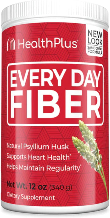 Health Plus Every Day Fiber Digestive Support | All Natural Daily Fiber To Reduce Bloating | Supports Heart Health | 12 Ounces, 48 Servings