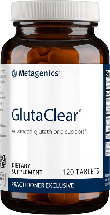 Metagenics Glutaclear - Advanced Glutathione Support* - 750 Mg Niacin - Potent Antioxidant Support* - With Broccoli Seed Extract & Vitamin C - Non-Gmo & Gluten Free - 120 Tablets