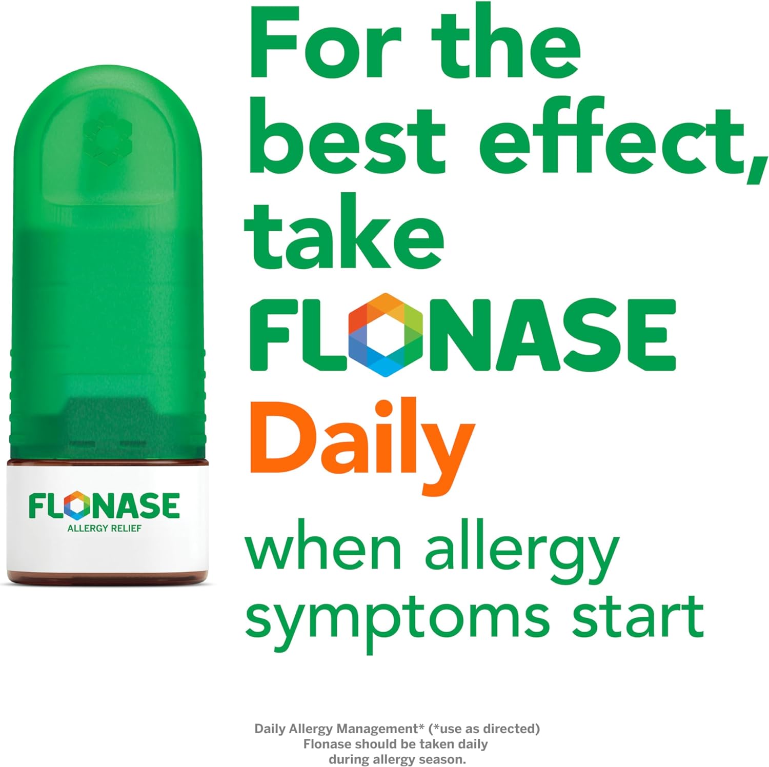 Flonase Allergy Relief Nasal Spray, 24 Hour Non Drowsy Allergy Medicine, Metered Nasal Spray - 144 Sprays- Fall and Seasonal Allergy Relief : Health & Household