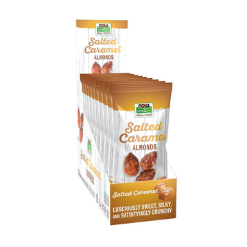 Now Foods, Salted Caramel Almonds, Crafted In Small Batches, 10 Single Packets
