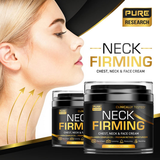 Neck Firming Cream - Anti Wrinkle Cream - Saggy Neck Tightener & Double Chin Reducer Cream - Collagen & Retinol Skin Tightening Cream - Anti Aging Moisturizer For Neck & Décolleté 3.4Oz