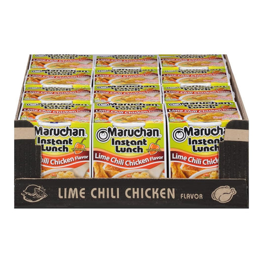 Maruchan Instant Lunch Lime Chili Chicken, Ramen Noodle Soup, Microwaveable Meal, 2.25 Oz, 12 Count