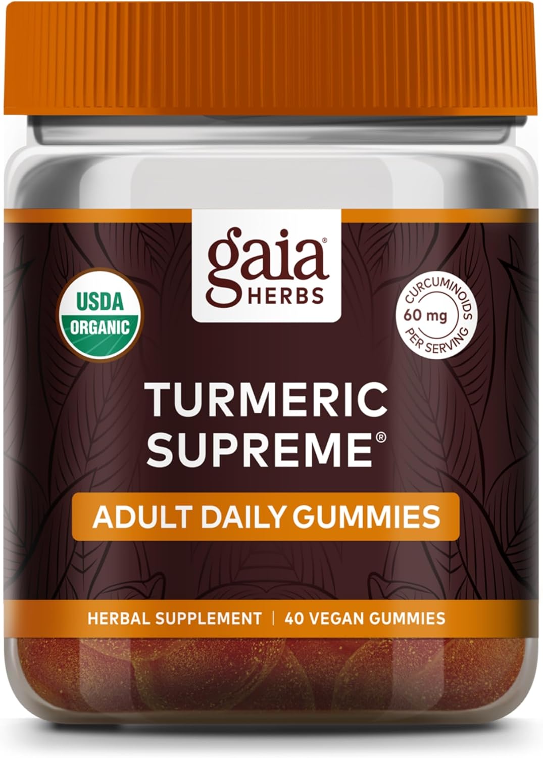 Gaia Herbs Turmeric Supreme Adult Daily Gummies-Daily Swelling Support For Healthy, Active Life-Usda Certified Organic Blend Of Turmeric And Supportive Herbs-40 Gummies(20-Day Supply)