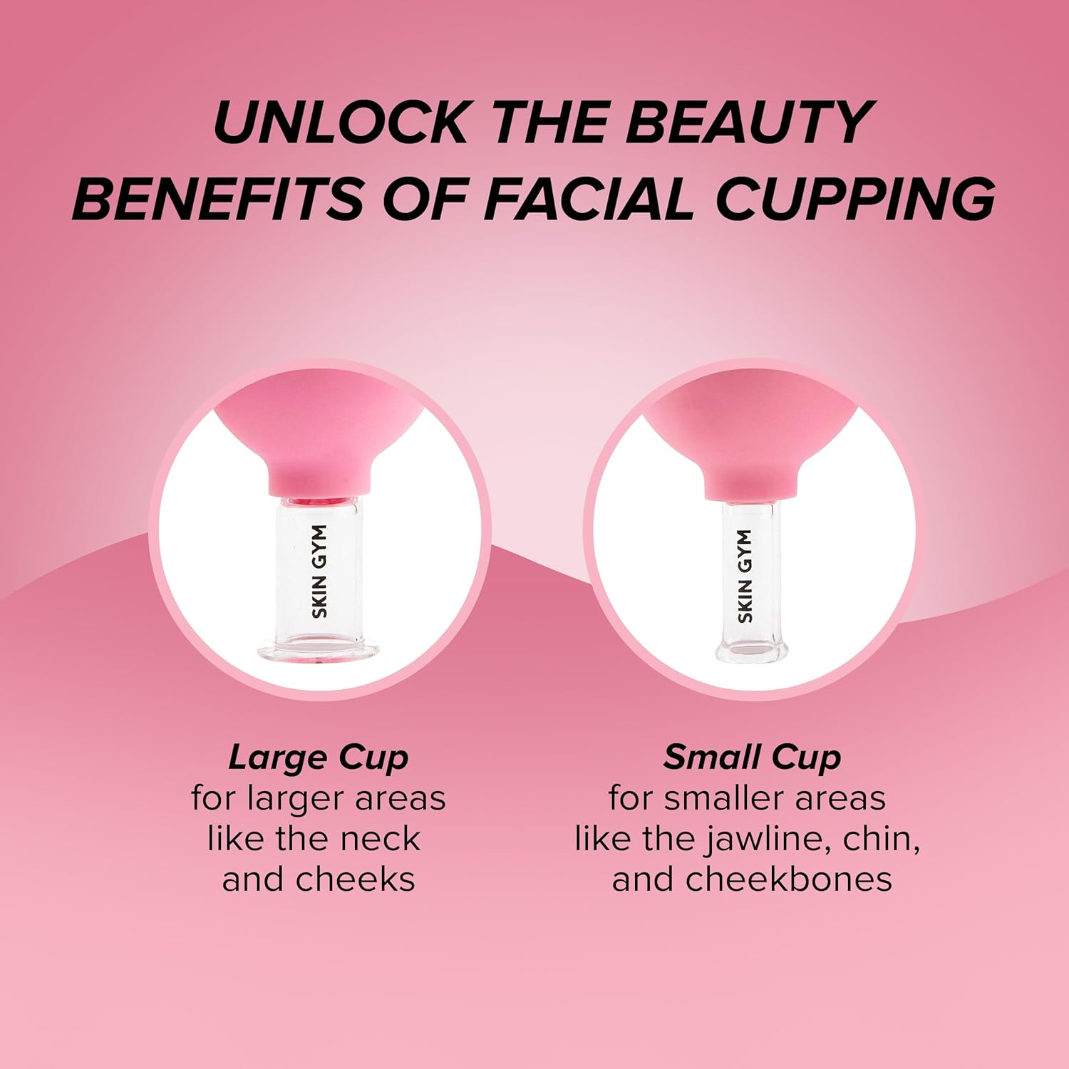 Skin Gym Facial Cupping Set, Glass Face Cupping Tool For Massage Therapy, Sculpting, & Toning Chin, Jawline & Neck, 2 Piece : Beauty & Personal Care