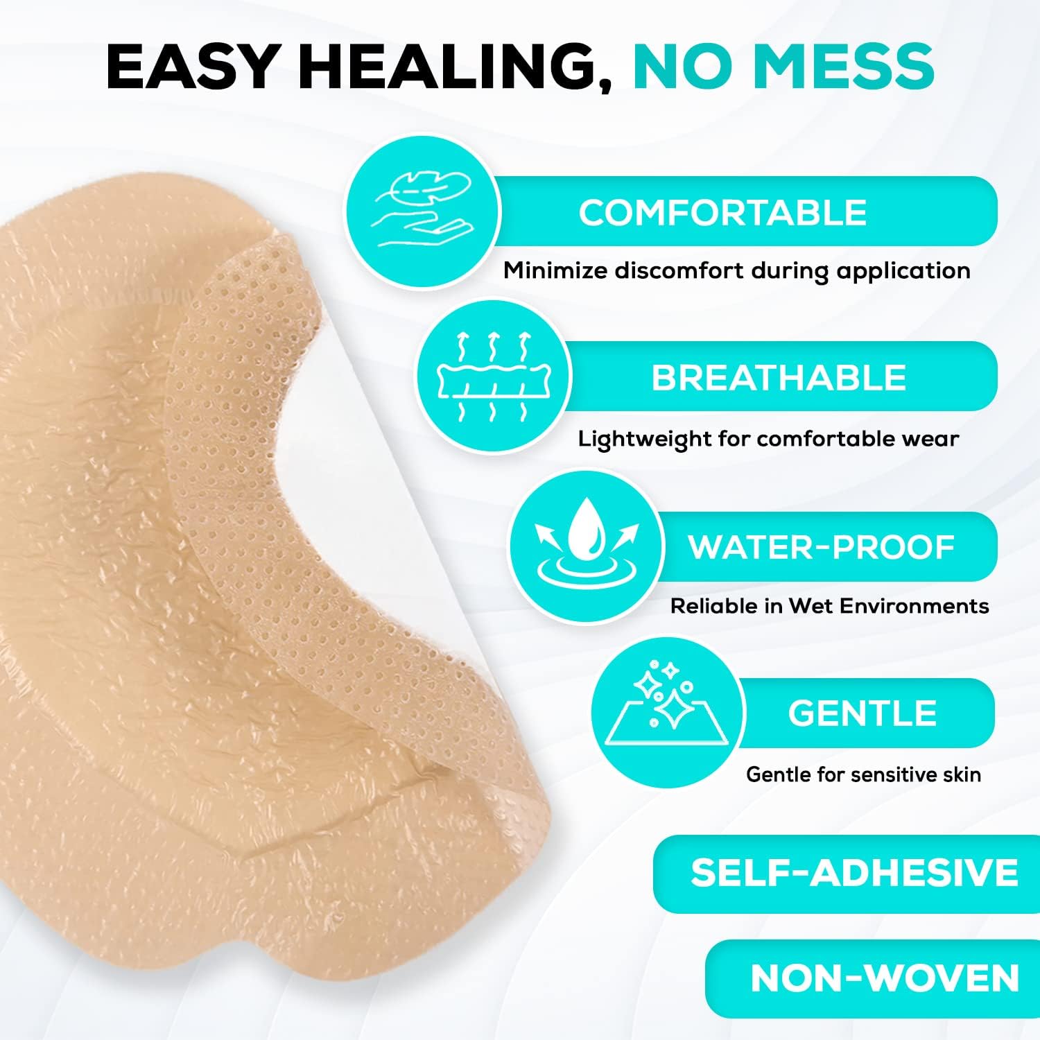 Medvancetm Silicone - Bordered Silicone Adhesive Foam Dressing (4"X12" W/Wings, 10 Count) : Health & Household