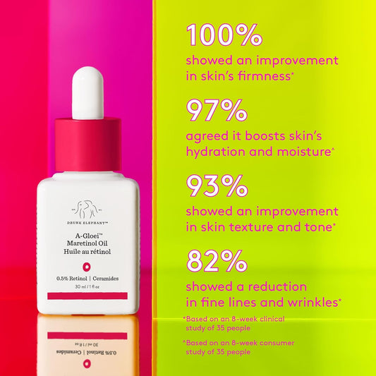 Drunk Elephant A-Gloei Maretinol Oil - 30 Ml/1 Fl Oz - Gentle 0.5% Retinol Face Oil - Clean Clinical Skincare - Cruelty-Free - Free Of Essential Oils, Silicones, And Fragrance