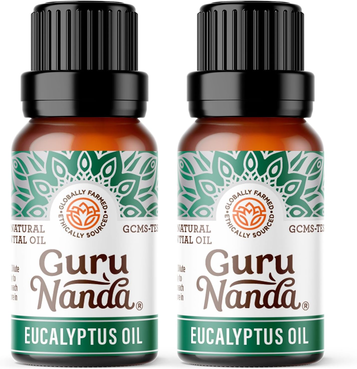 Gurunanda Eucalyptus Essential Oil (2X0.5 Fl Oz) - 100% Pure & Undiluted Aromatherapy Oil For Diffusers - Helps With Congestion For Easier Breathing