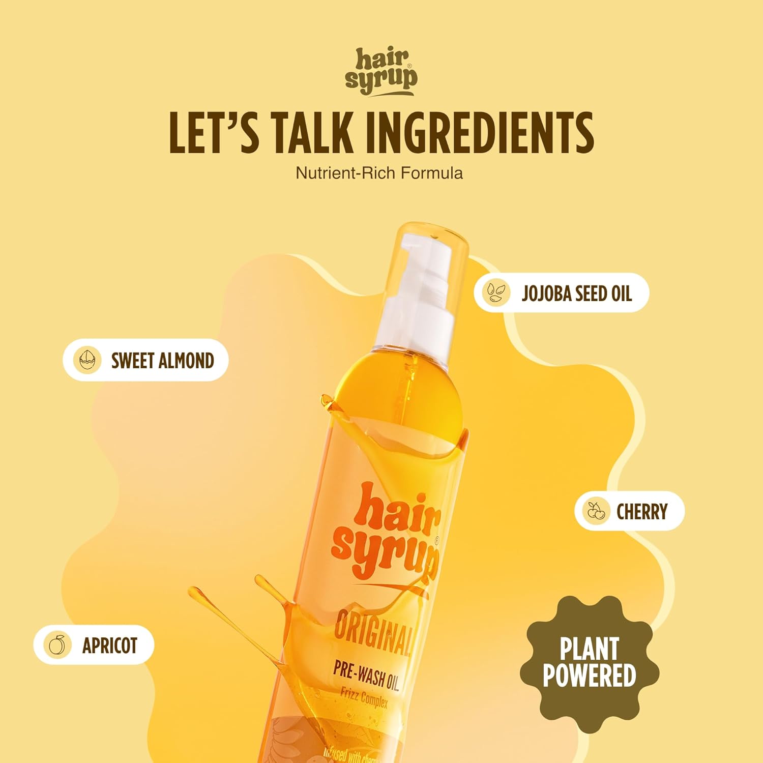 Hair Syrup | The Original Pre-Wash Hair Oil | Infused with Cherry, Apricot & Almond | For Knotty, Tangled or Dull Hair Needing A Shine | Vegan | 100% Natural | 300ml Pump Bottle Applicator : Amazon.co.uk: Beauty