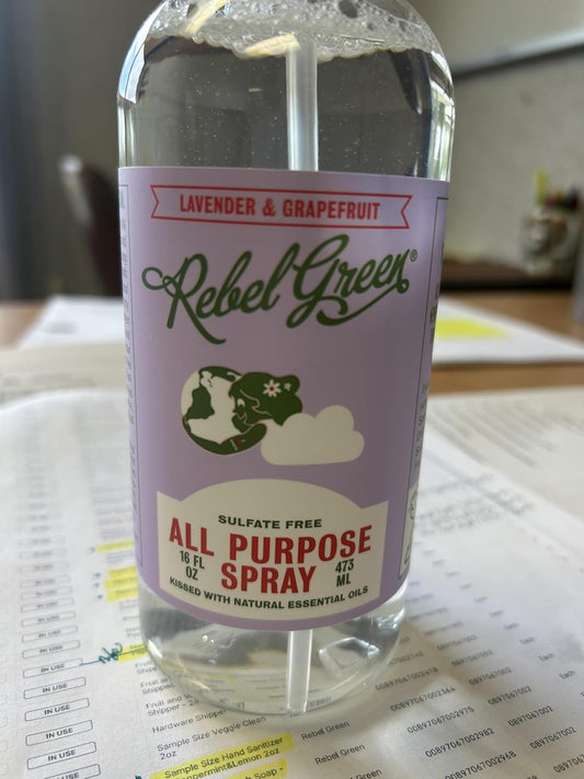 Rebel Green Natural All-Purpose Cleaning Spray - Essential Oil Multi-Surface Cleaner - Kid Safe, Pet Safe & Sustainable Cleaning Products