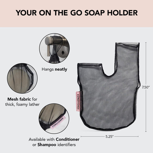 Kitsch Bar Soap Saver Bag – Recycled Mesh Beauty Bar Pouch For Body Wash, Conditioner & Shampoo Bars, Holder To Preserve Soap, Eco-Friendly, Patented Bag, 2Pc Set - Blush & Terracotta