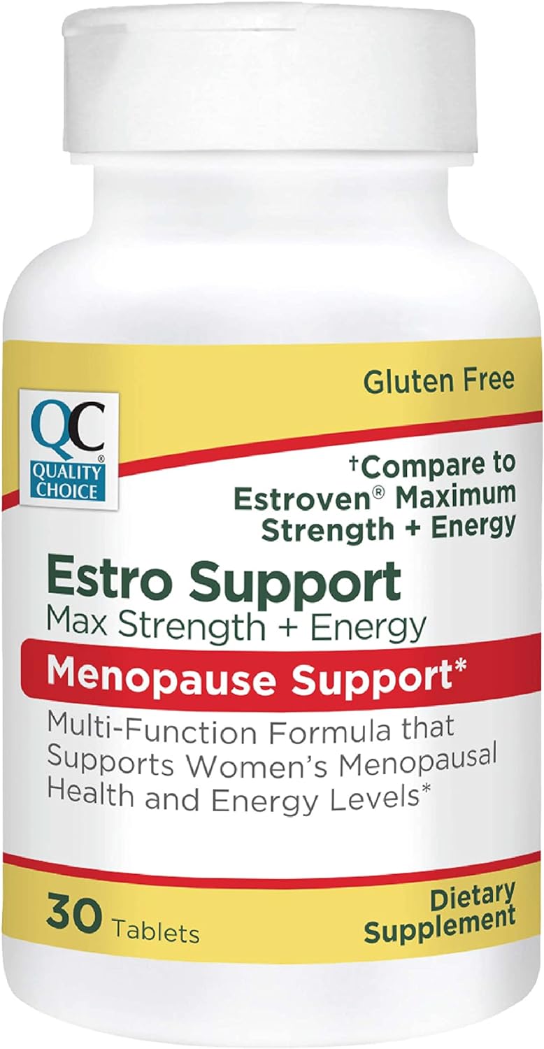 Quality Choice Estro Support Max + Energy Tablets Menopause Support 30 Count : Health & Household