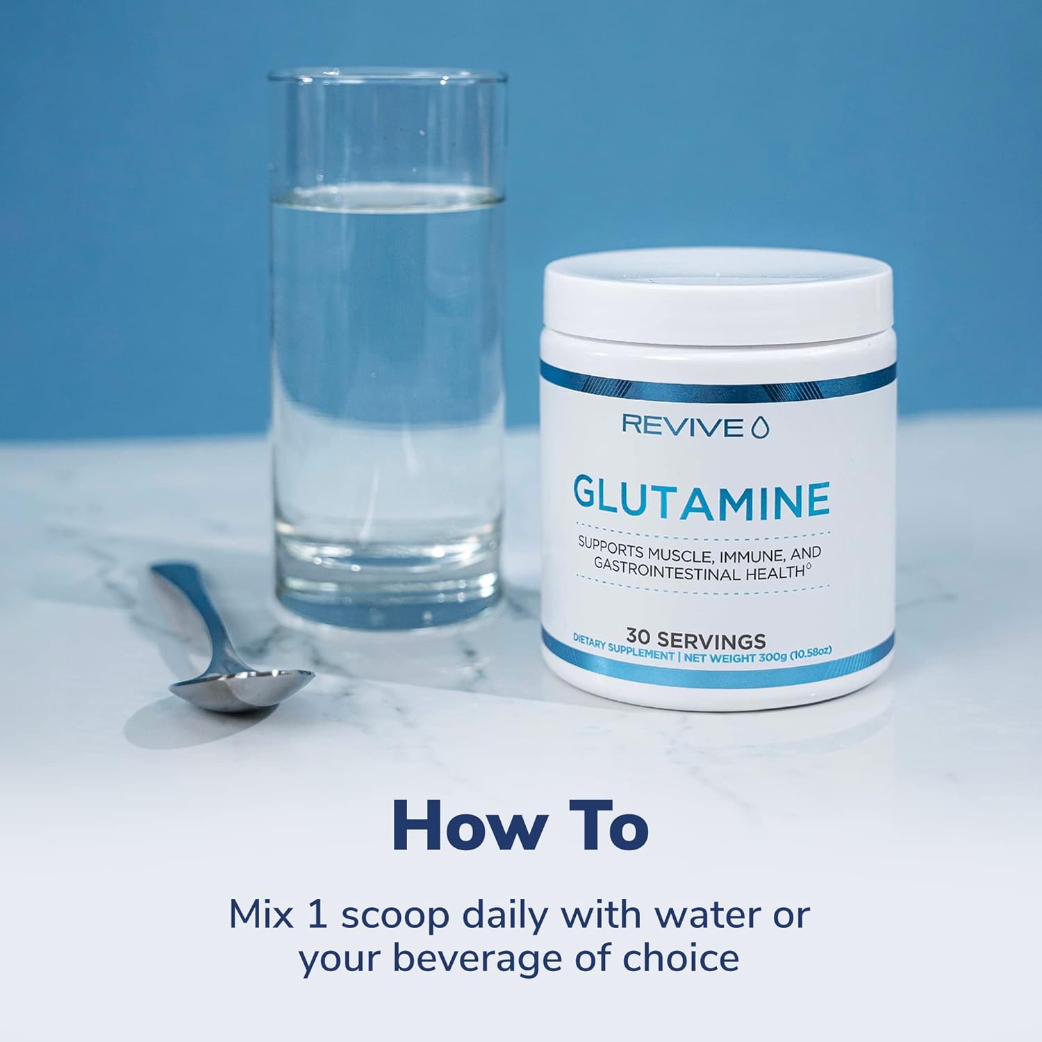 Revive MD Gut L-Glutamine Powder Muscle Recovery & Immune System Booster for Adults - Promotes Digestive Health & Reduces Muscle Soreness - Immunity & Digestion Vegan Pure L Glutamine Supplement : Health & Household