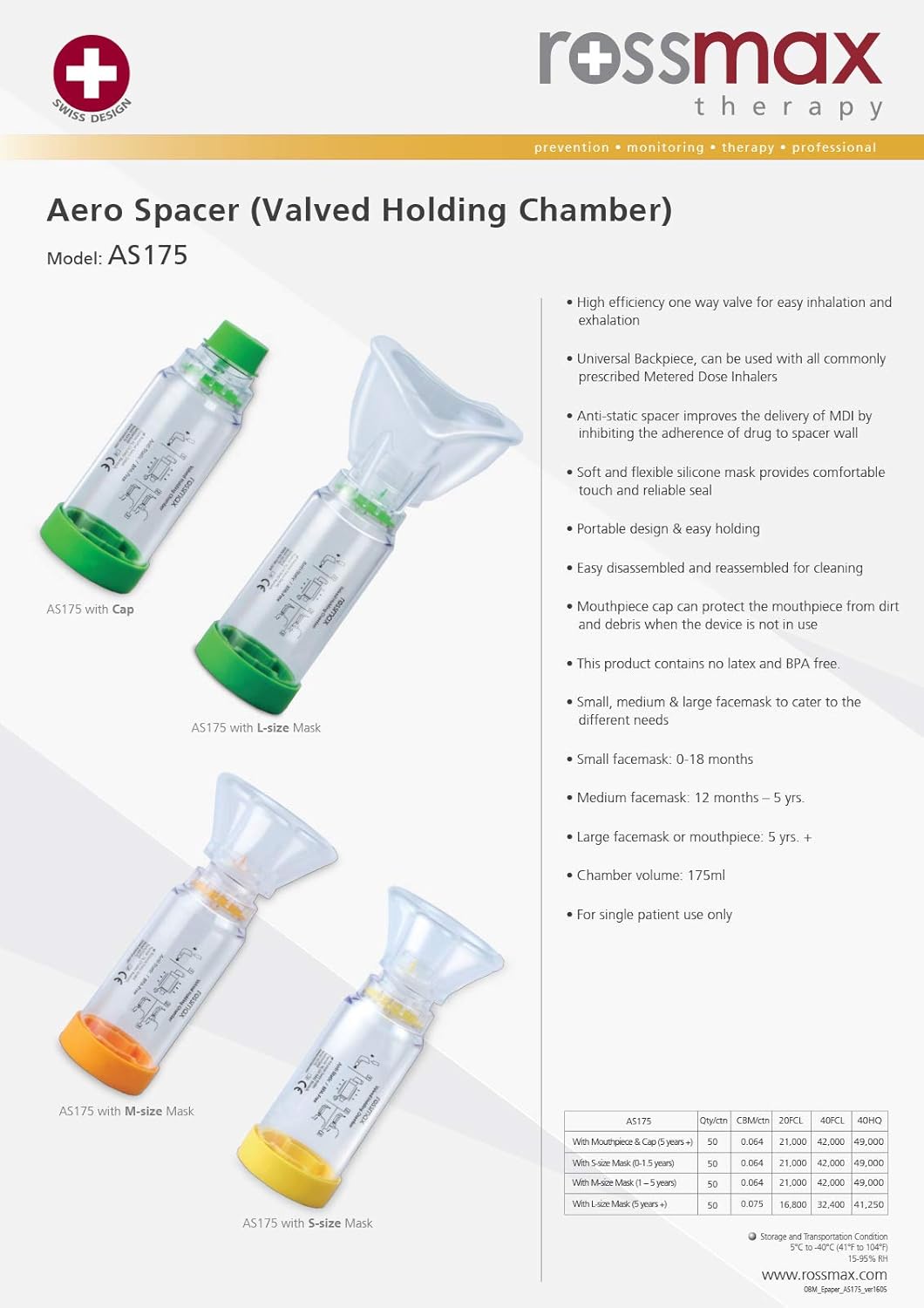 Rossmax Anti-static Aero Spacer - Small Mask (1 unit) : Amazon.co.uk: Health & Personal Care